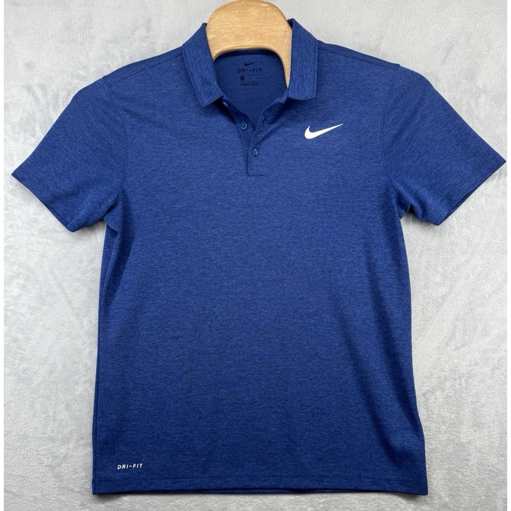 Nike Dri-Fit Golf Short Sleeve Peformance Polo Shirt Blue Men's Size M EUC